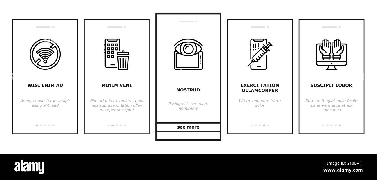 Les icônes d'intégration de la fonction Détox de l'appareil numérique définissent le vecteur Illustration de Vecteur