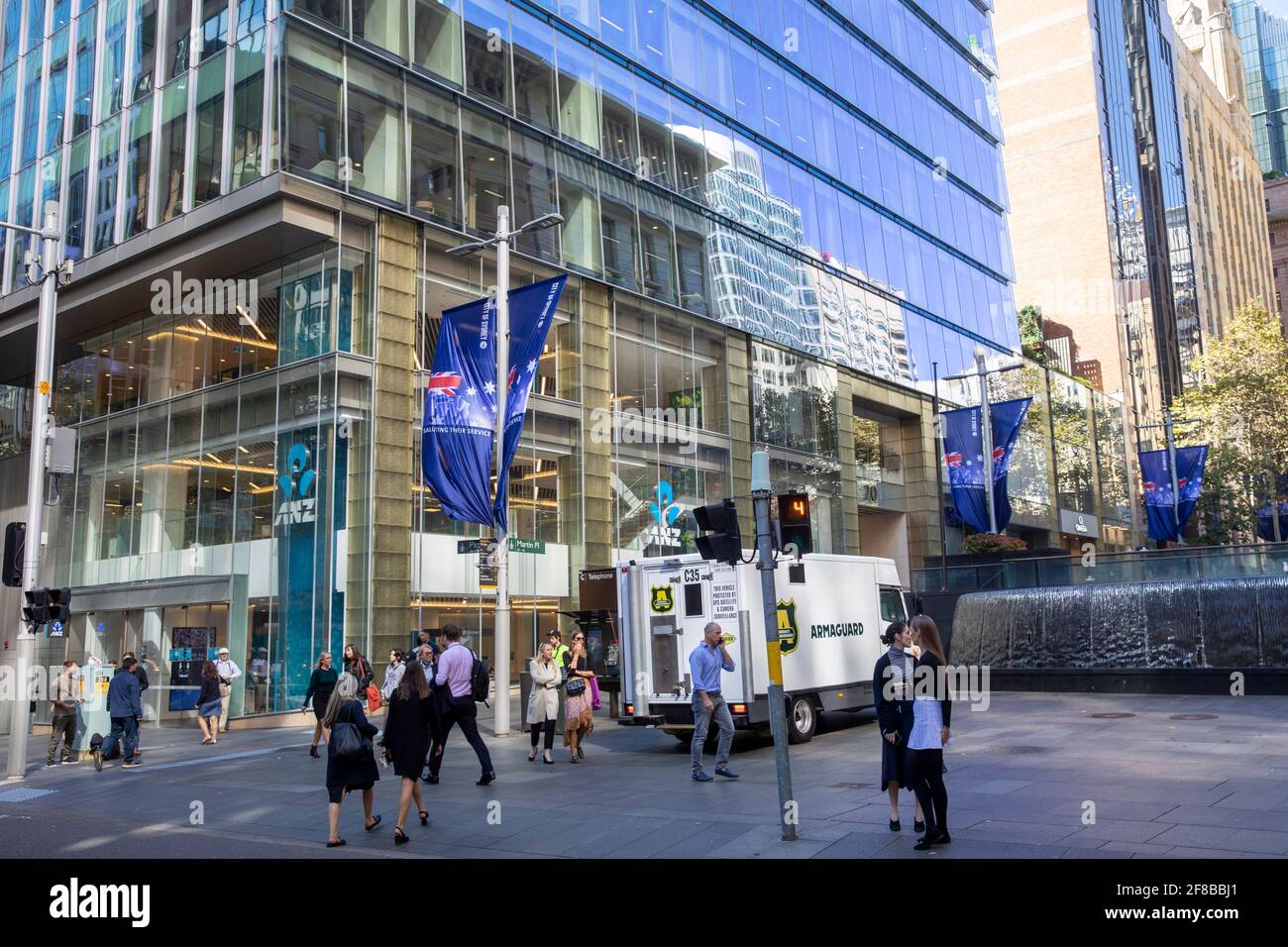 Succursale de la banque ANZ à Martin place à Sydney Centre, Nouvelle-Galles du Sud, Australie Banque D'Images