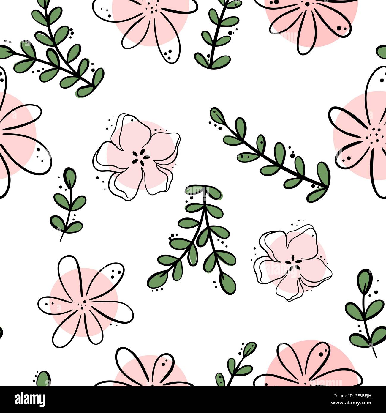 Motif fleuri. Motif Uni avec fleurs, feuilles et branches. Fond floral simple pour l'emballage et le design intérieur.Vector. Illustration de Vecteur