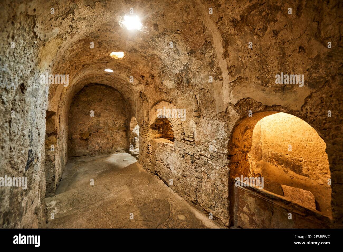 Alcazar de los Reyes Cristianos, bains royaux de Doña Leonor, Cordoue, Andalousie, Espagne, Europe Banque D'Images