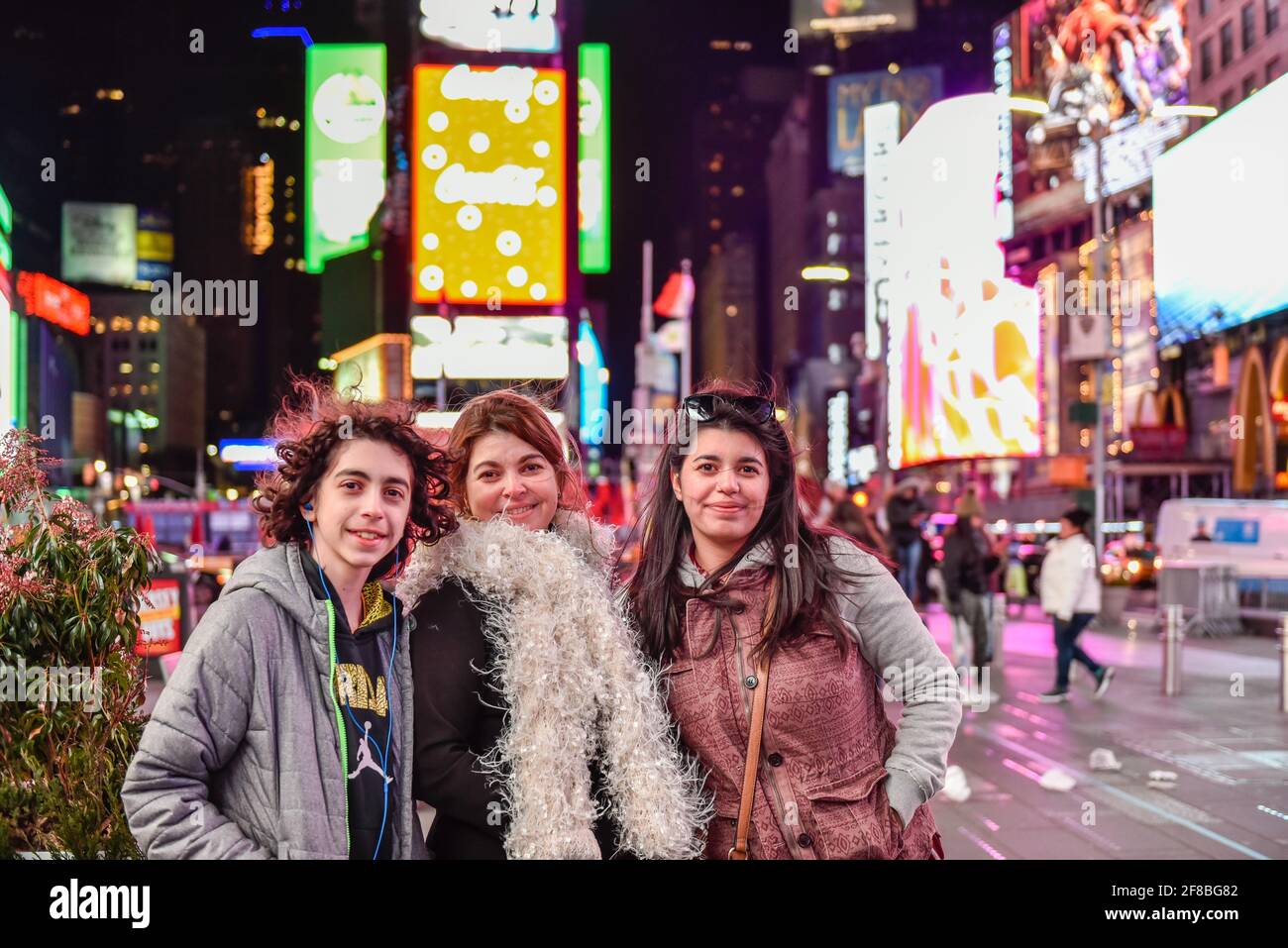 Portraits spontanés de touristes latino-américains à New York, États-Unis Banque D'Images