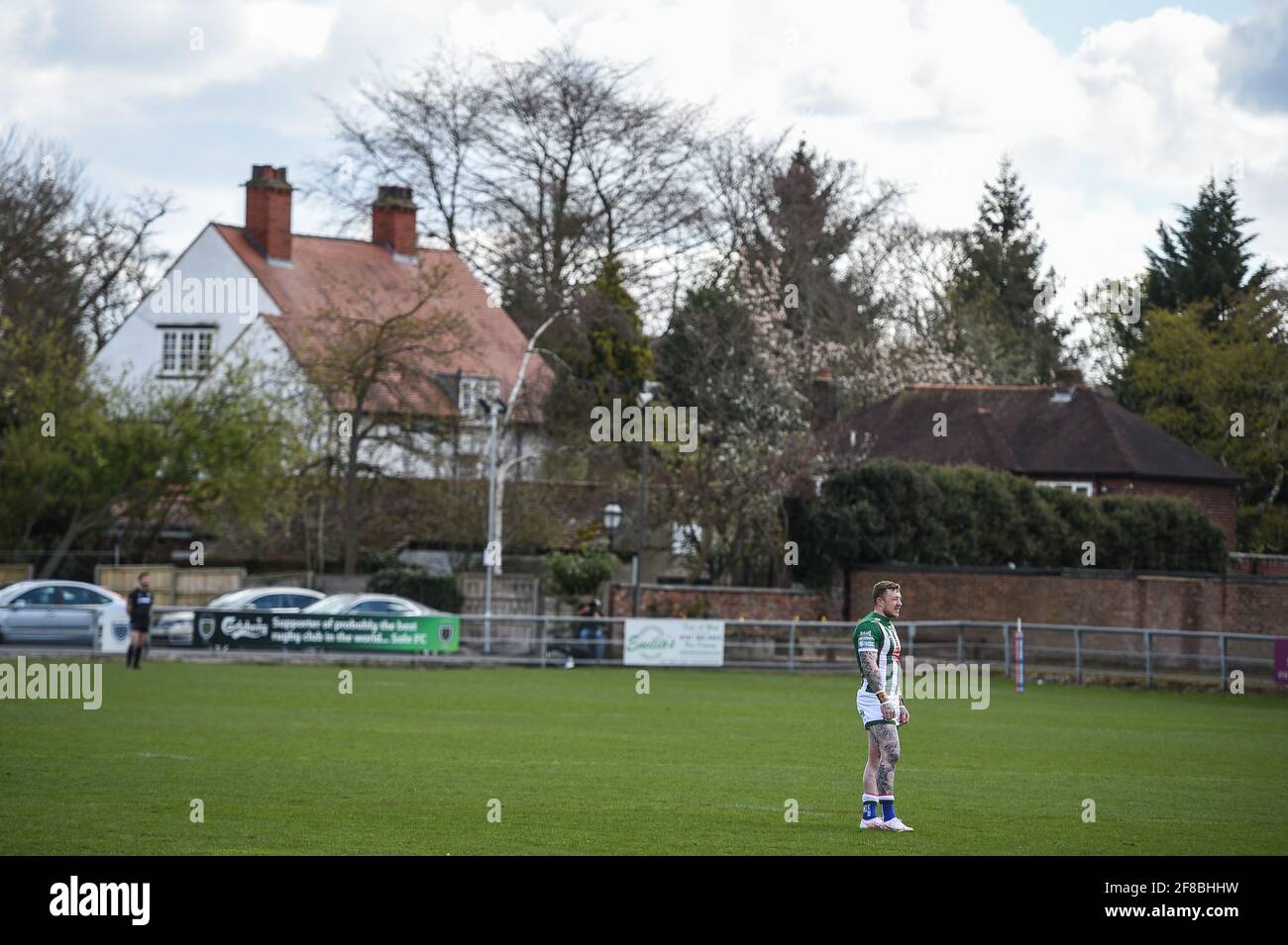 Vente, Angleterre - 11 avril 2021 - Josh Charnley (5) de Warrington Wolves pendant la coupe de défi de rugby Betfred Round 3 Swinton Lions vs Warrington Wolves au stade Heywood Road, sale, UK Dean Williams/Alay Live News Banque D'Images