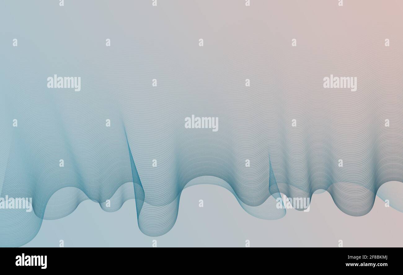 Arrière-plan d'onde de maillage de fil abstrait. Fond ondulé bleu pastel. Océan eau de mer, écologie. Belle texture d'ondulation de mouvement. Motif lignes abstraites t Banque D'Images