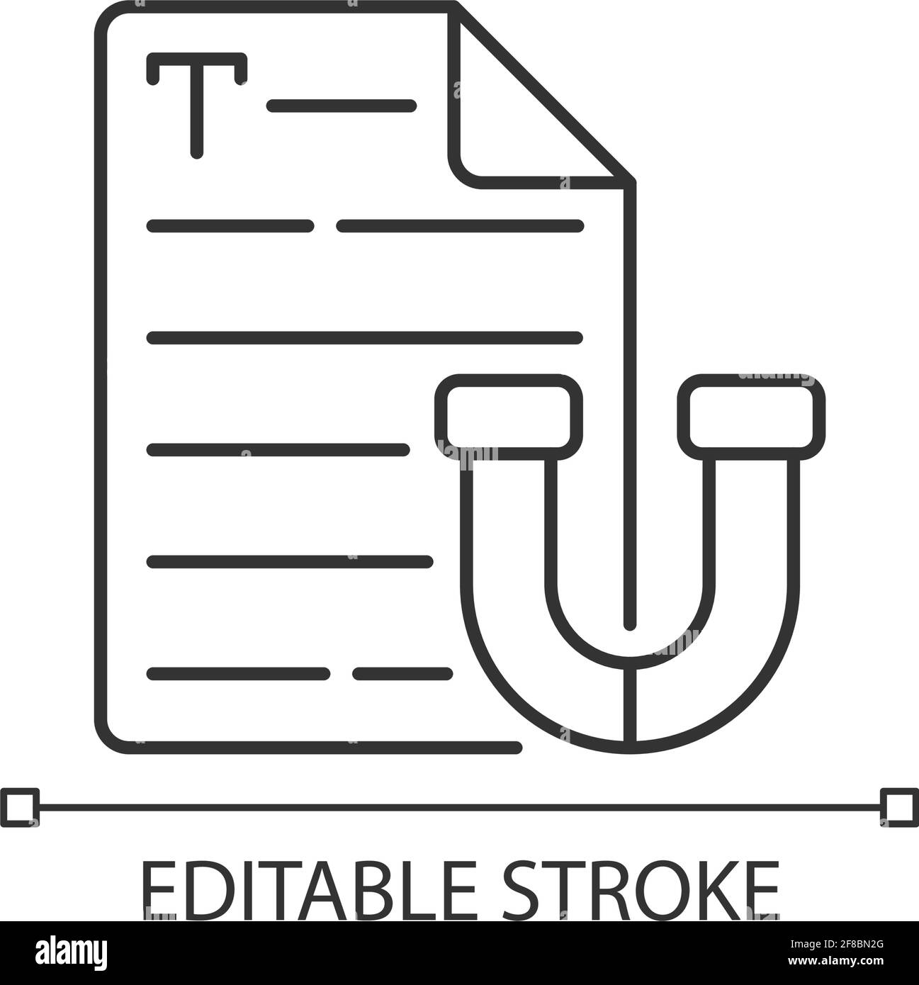 Icône linéaire de texte attrayante Illustration de Vecteur