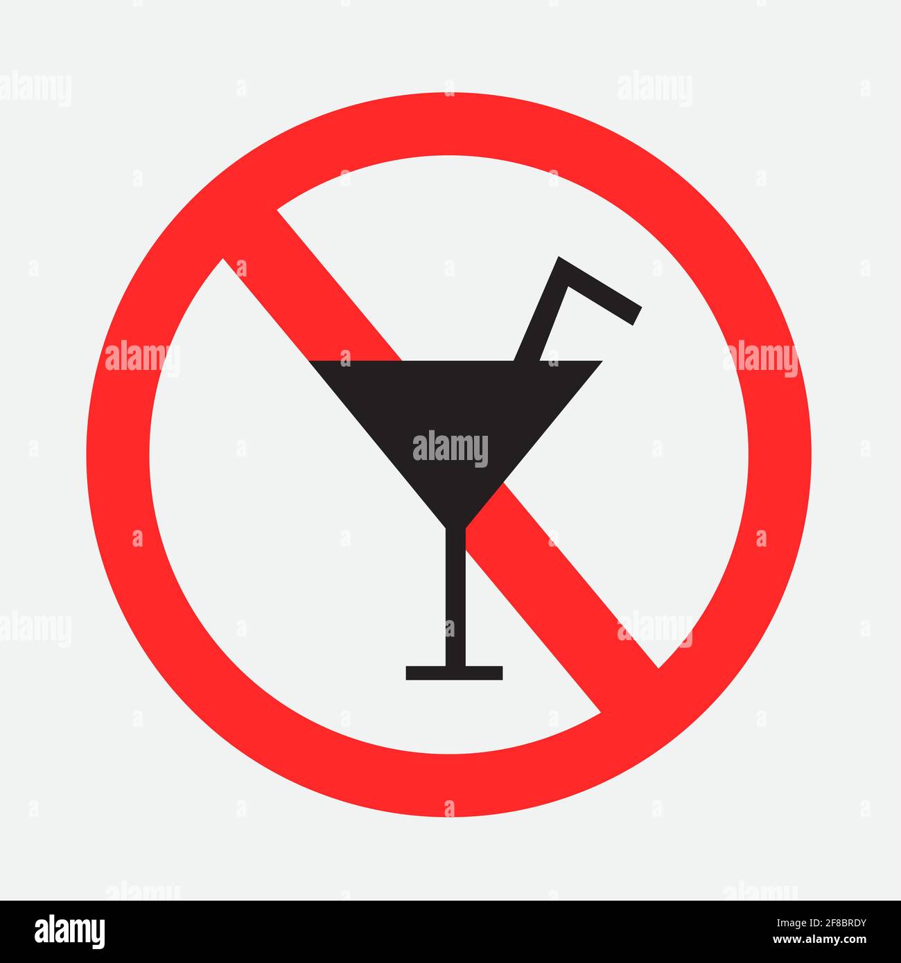 panneau interdiction de boire des boissons alcoolisées Illustration de Vecteur