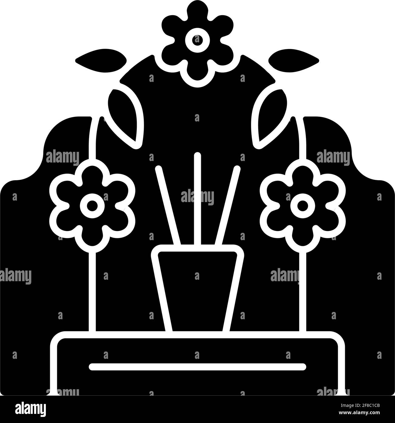 Icône de glyphe noir de jour de tombeau balayant Illustration de Vecteur