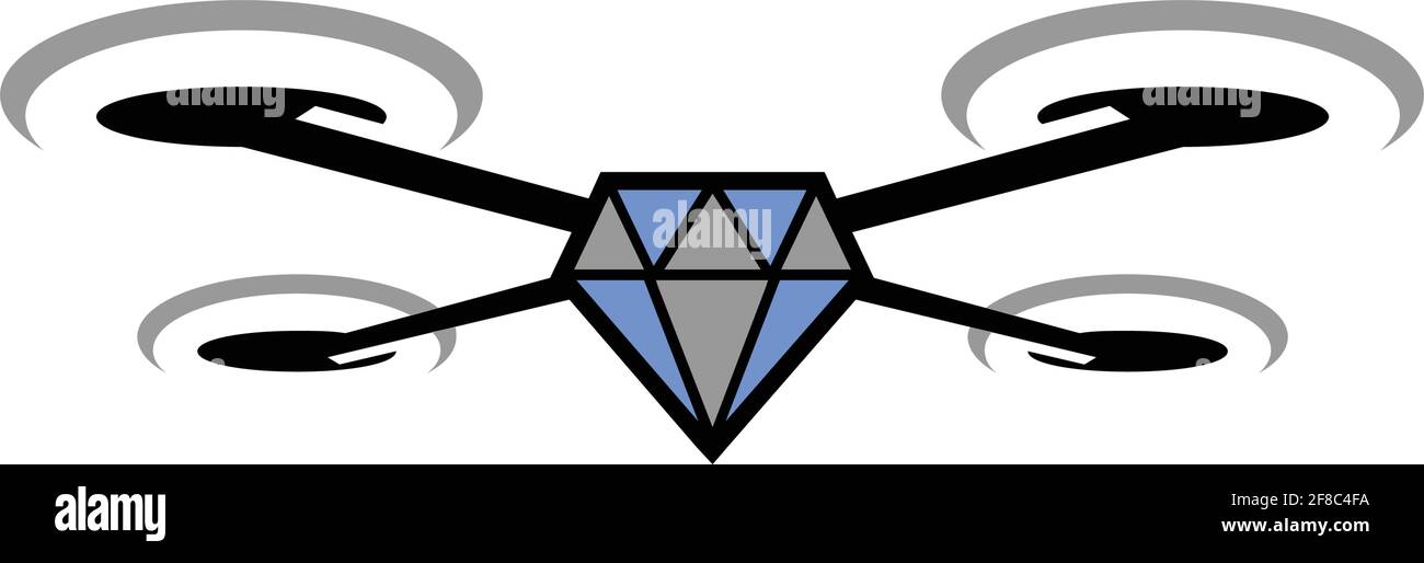 diamond drone logo icône vecteur concept graphique conception Illustration de Vecteur