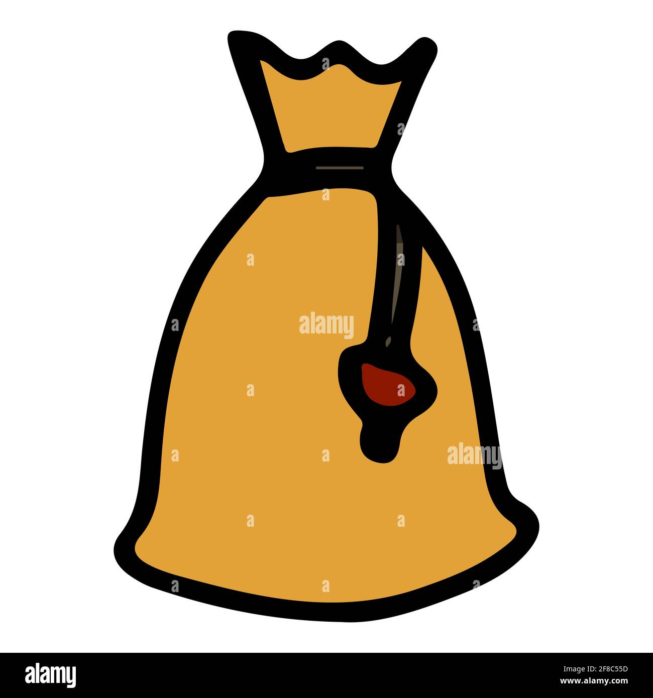 Sac d'argent tricoté à la main Doodle isolé. Illustration de Vecteur
