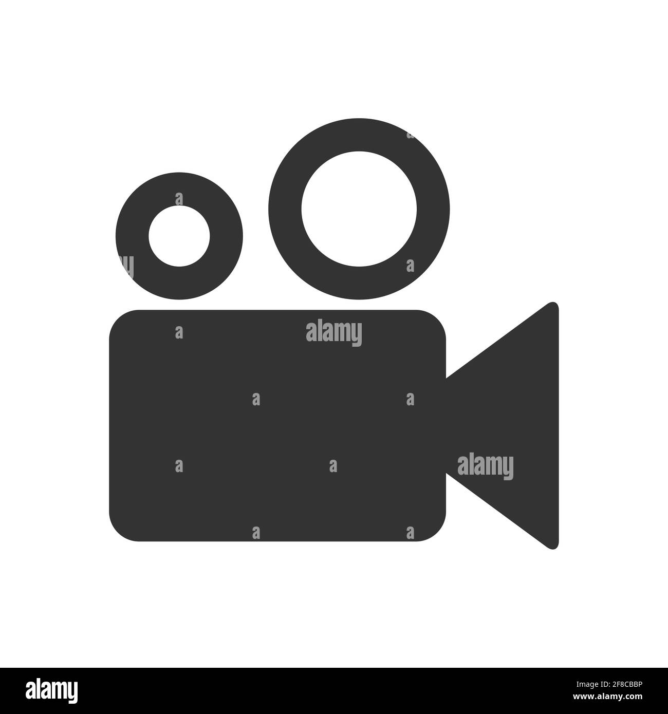 Icône de caméra vidéo, film, film, signe d'image isolé sur fond blanc . Illustration de Vecteur