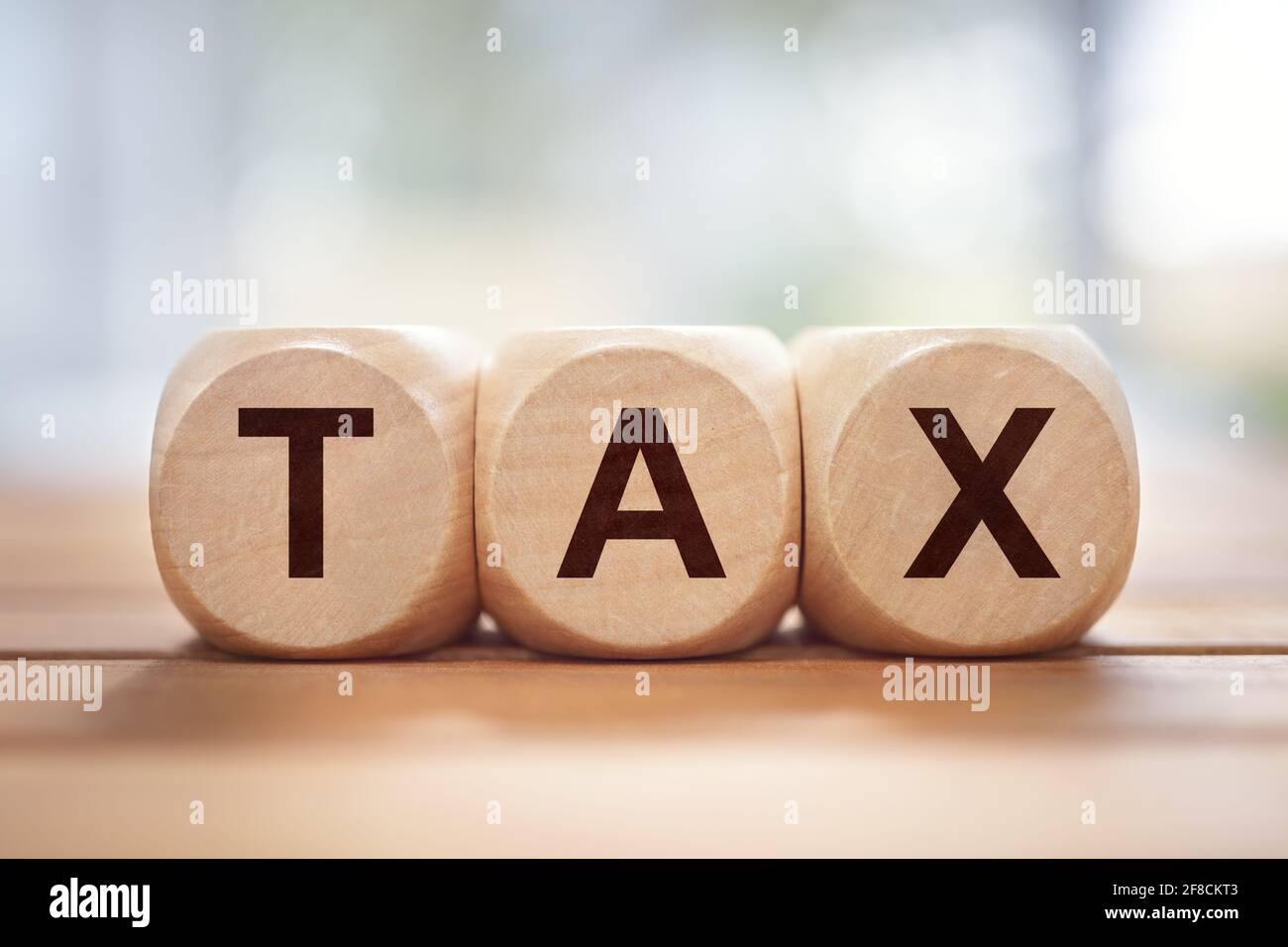 Taxe écrite en caractères d'imprimerie en bois Banque D'Images