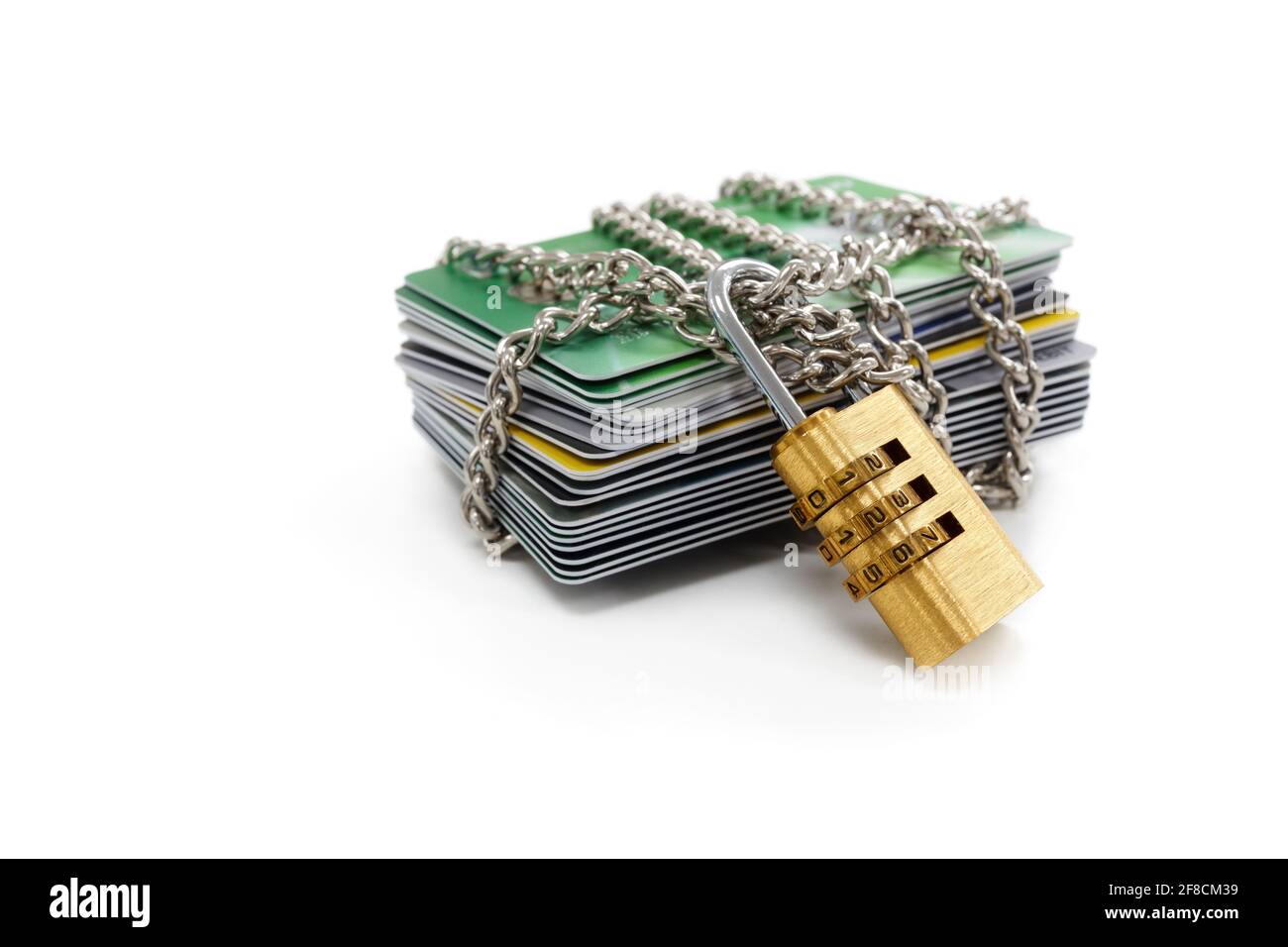 Verrou et chaîne de sécurité des données de la carte de crédit Banque D'Images