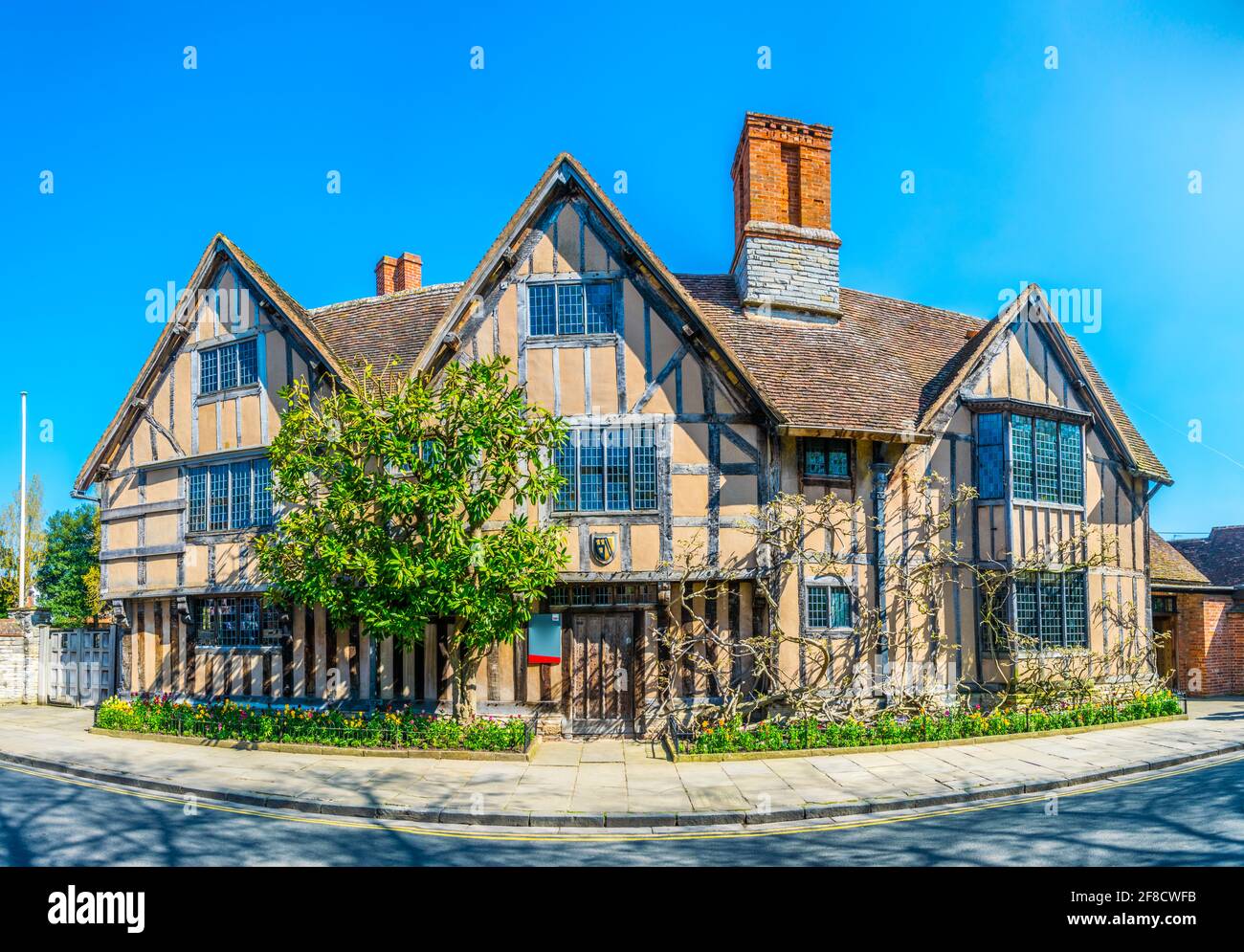 Vue sur le Croft du Hall à Stratford-upon-Avon où vivait la fille de William Shakespeare, en Angleterre Banque D'Images