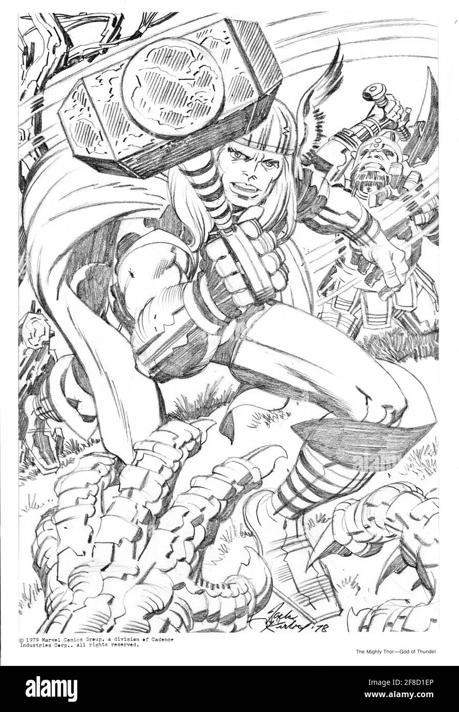 Thor - 1978 croquis de Jack Kirby - BD Marvel Banque D'Images