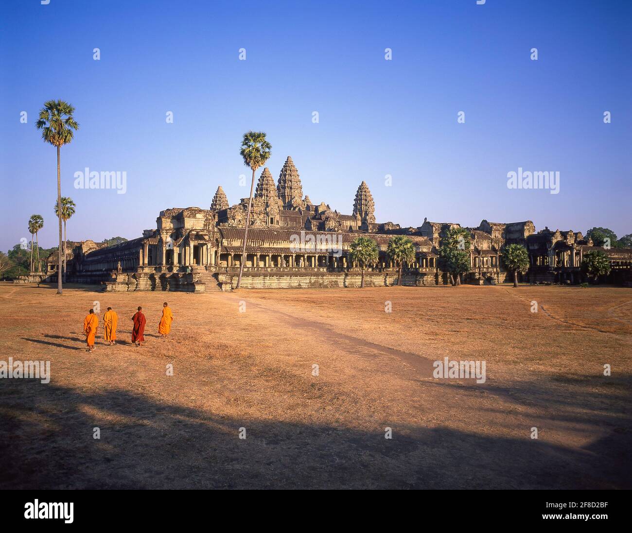 Temple d'Angkor Wat au lever du soleil, Angkor, Siem Reap, Royaume du Cambodge Banque D'Images