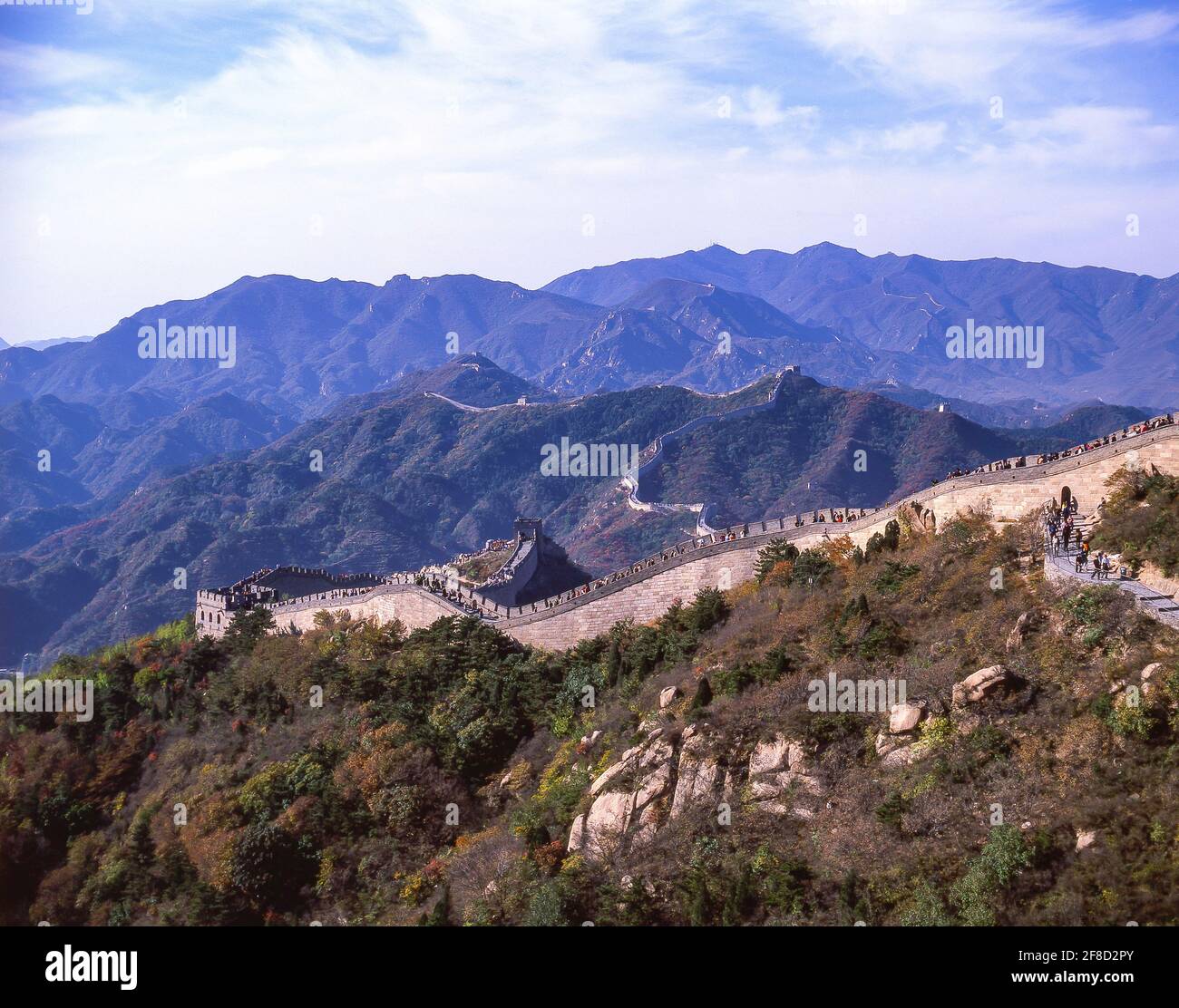 Grande Muraille de Chine, Beijing, Badaling et au nord-est, la République populaire de Chine Banque D'Images