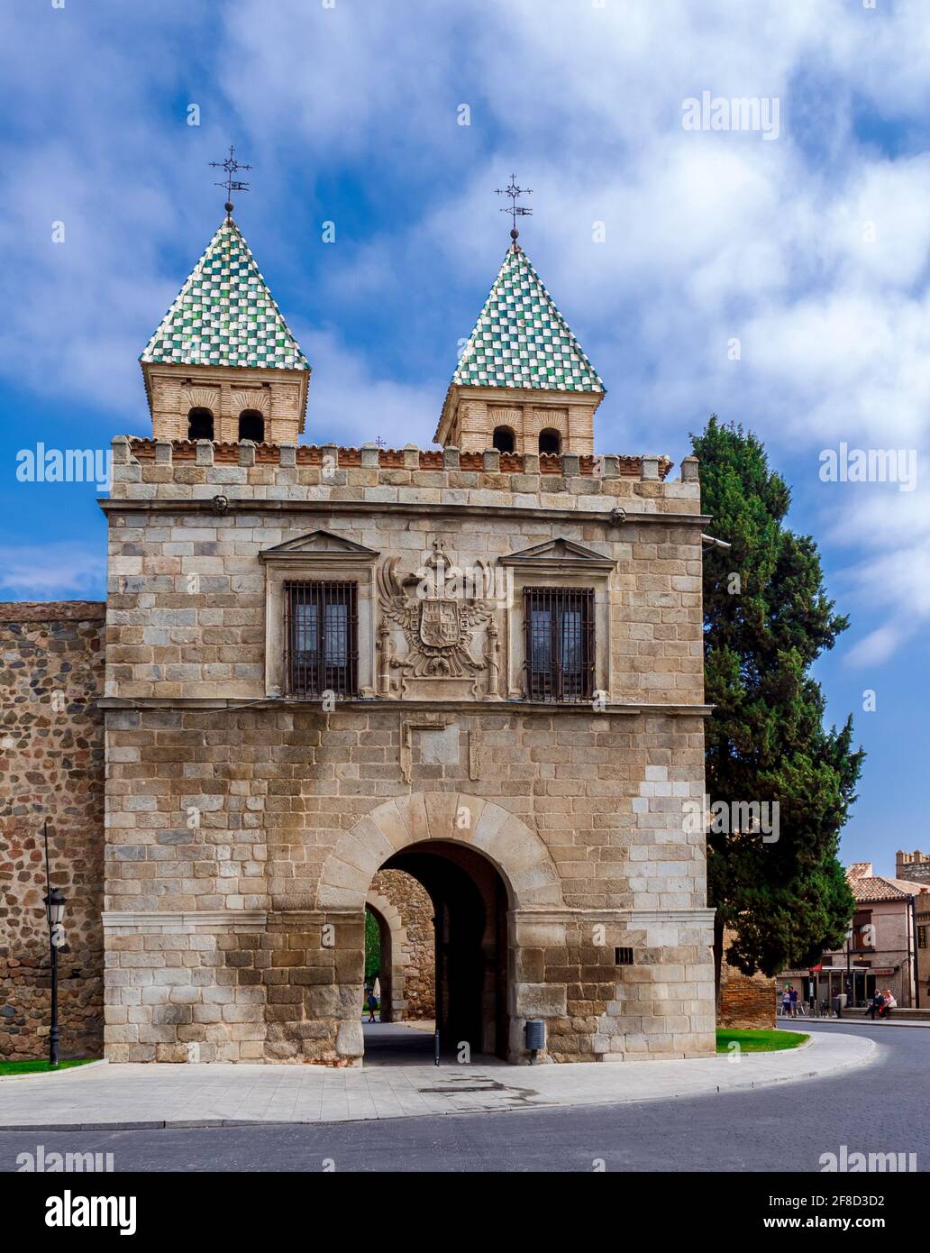 Porte Puerta de Bisagra ou Alfonso VI. Côté intérieur. Tolède, Castilla la Mancha, Espagne. Banque D'Images