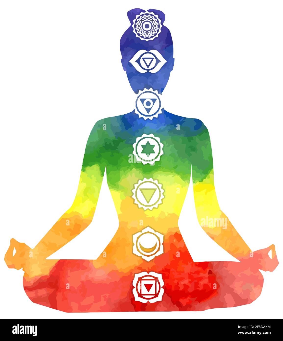 yoga guérison chakras pleine conscience méditation spirituelle mantra illustration kundalini Banque D'Images