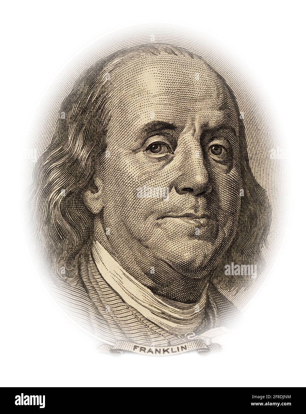 Portrait de Benjamin Franklin sur le billet de 100 dollars Banque D'Images