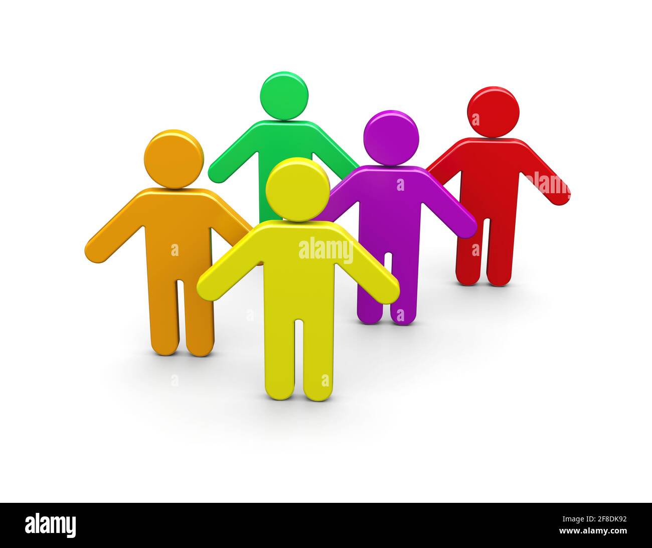 Groupe de personnes. Concept de collecte de réseaux sociaux. image 3d Banque D'Images