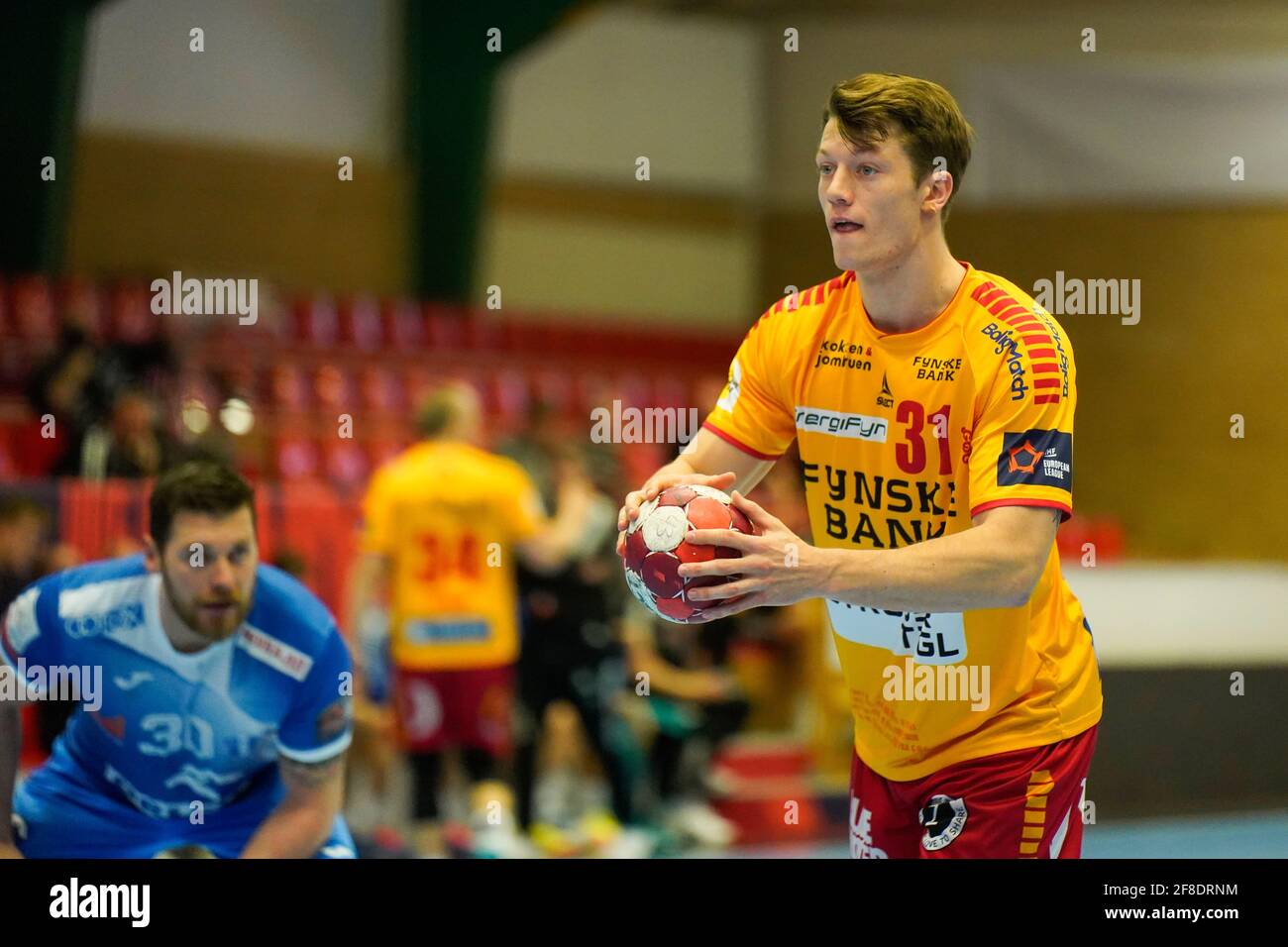 Gudme, Danemark. 13 avril 2021. Emil Jakobsen (31) de GOG vu dans le match de la Ligue européenne de l'EHF entre GOG et Orlen Wisla Plock à Phoenix Tag Arena à Gudme. (Crédit photo : Gonzales photo/Alamy Live News Banque D'Images