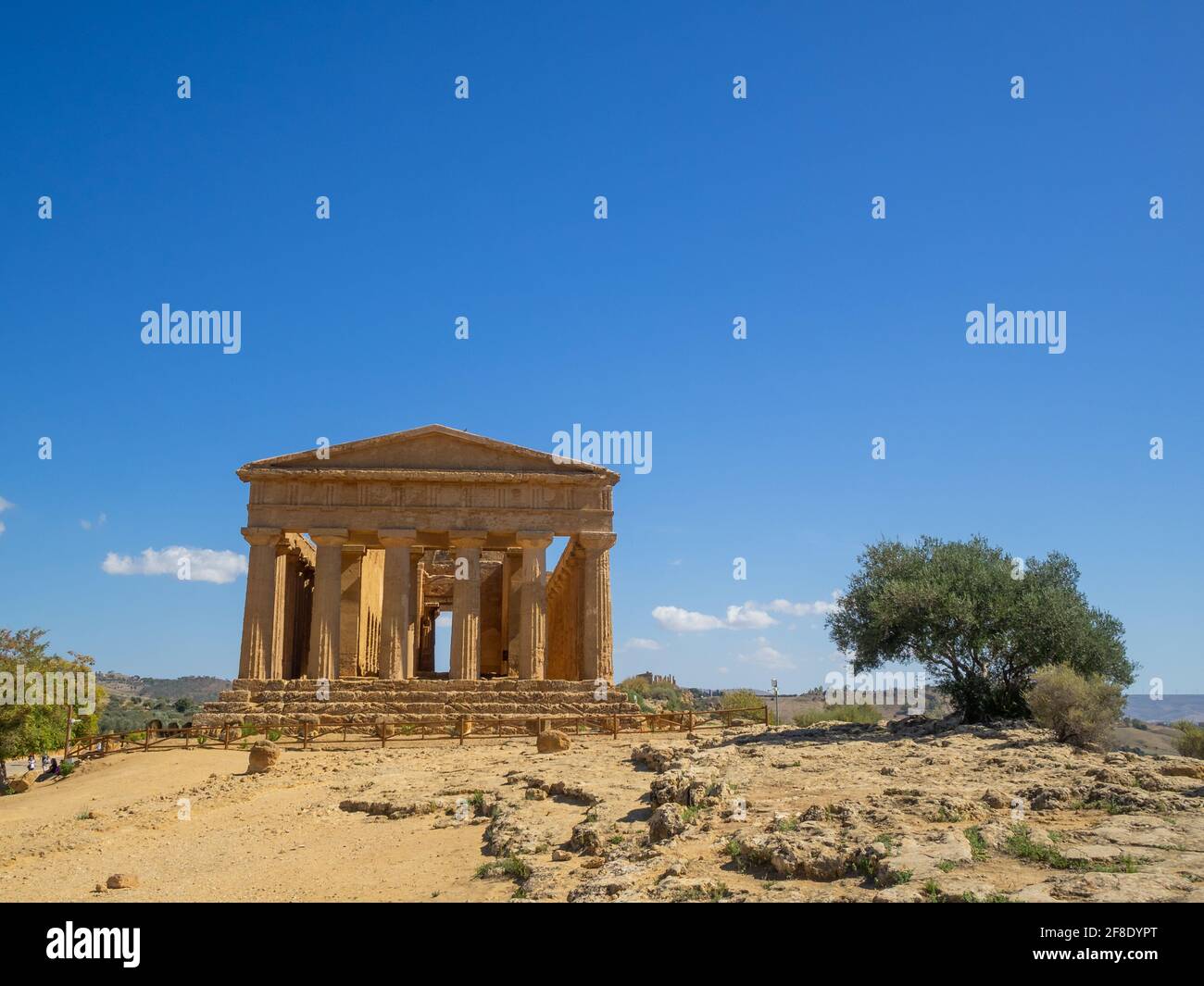 Vue à l'ouest du Temple de Concordia Banque D'Images