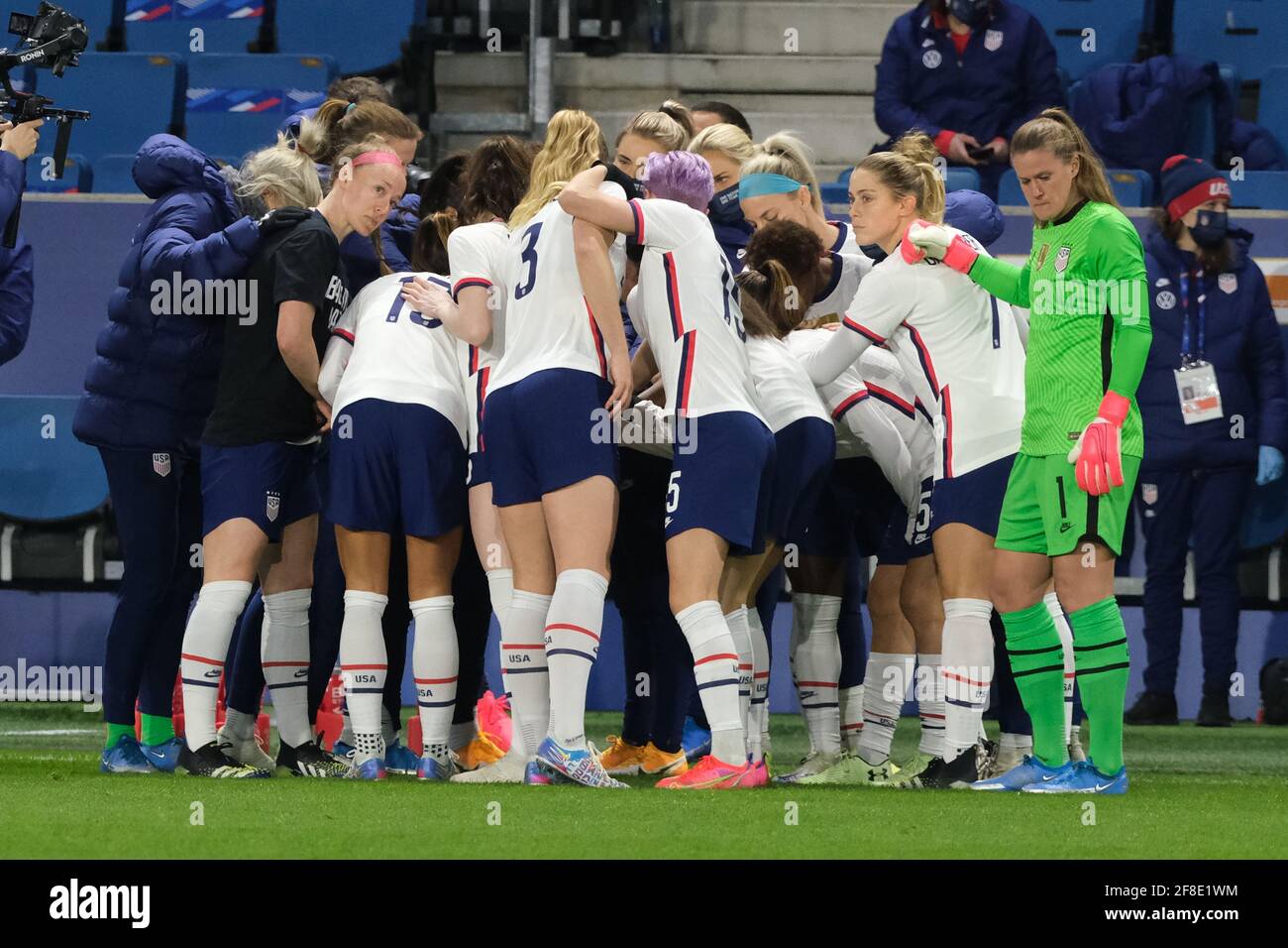 Le Havre, Normandie, France. 14 avril 2021. Team USA avant le match féminin de football entre la France et les Etats-Unis à Ocean Stadium - le Havre- France.USA a gagné 2:0 crédit: Pierre Stevenin/ZUMA Wire/Alamy Live News Banque D'Images