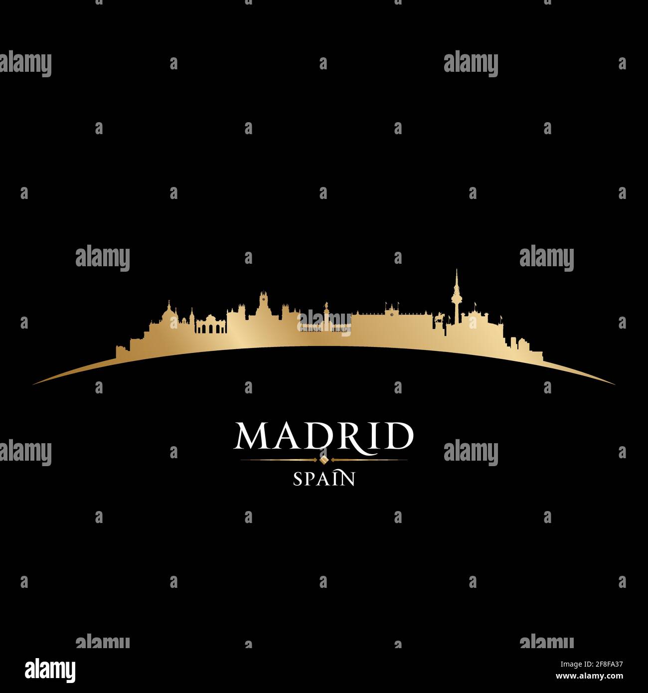 Madrid Espagne ville silhouette. Illustration vectorielle Illustration de Vecteur