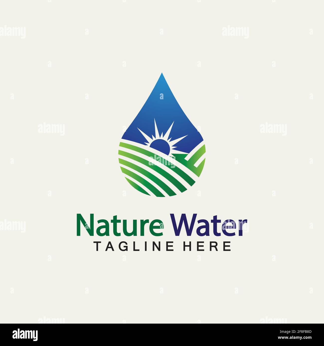 Nature Water logo vector icône illustration modèle de conception.Ecology logo.Water Drop Logo feuille.Illustration vectorielle du modèle de conception de gouttes d'eau Illustration de Vecteur