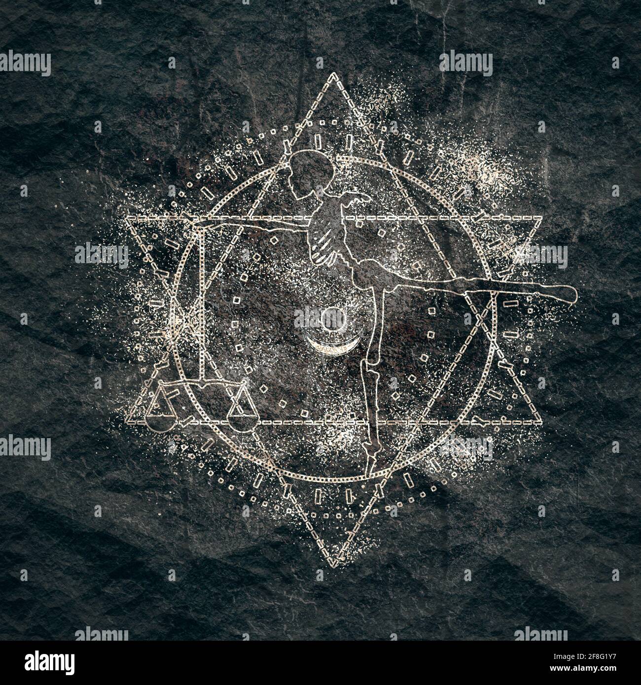 Signe de mystère, de sorcellerie, d'occultisme et de tatouage d ...