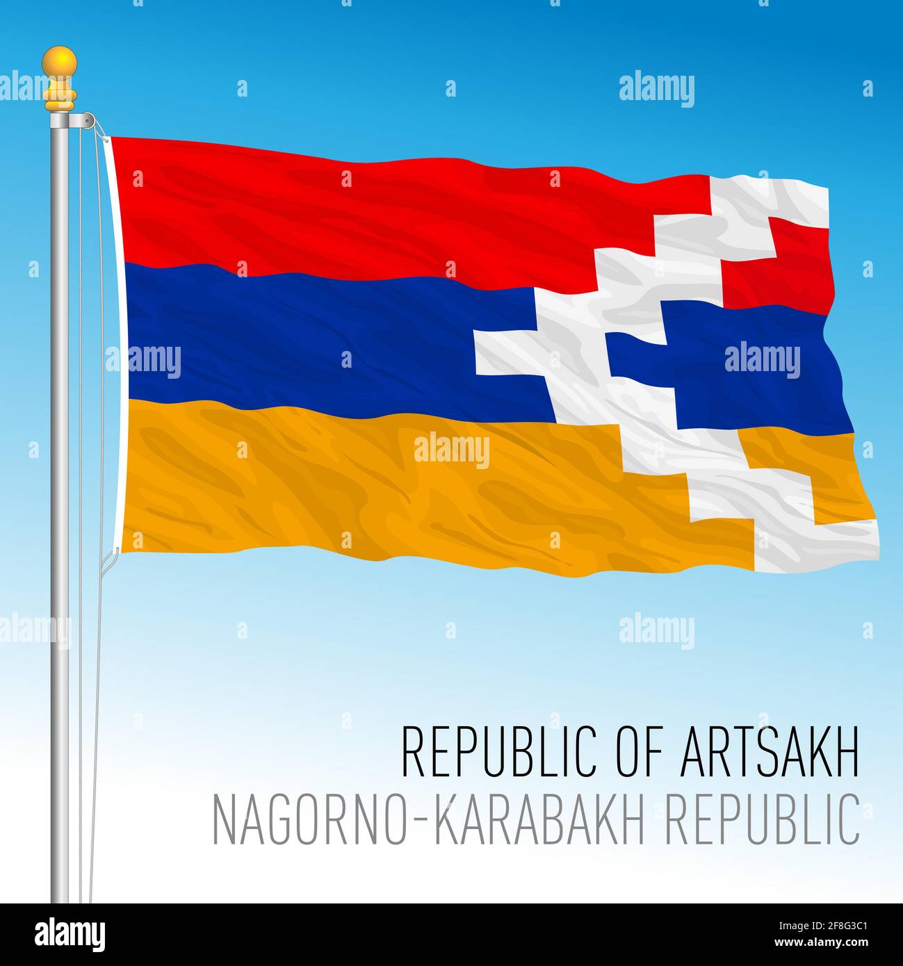ARTSAKH drapeau de la République du Haut-Karabakh, Arménie, illustration vectorielle Illustration de Vecteur