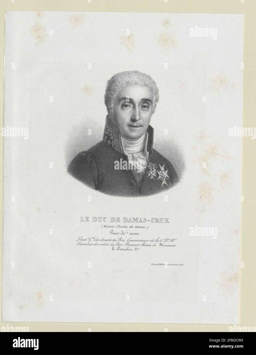 Crux de Damas, Etienne Charles Duc de. Banque D'Images