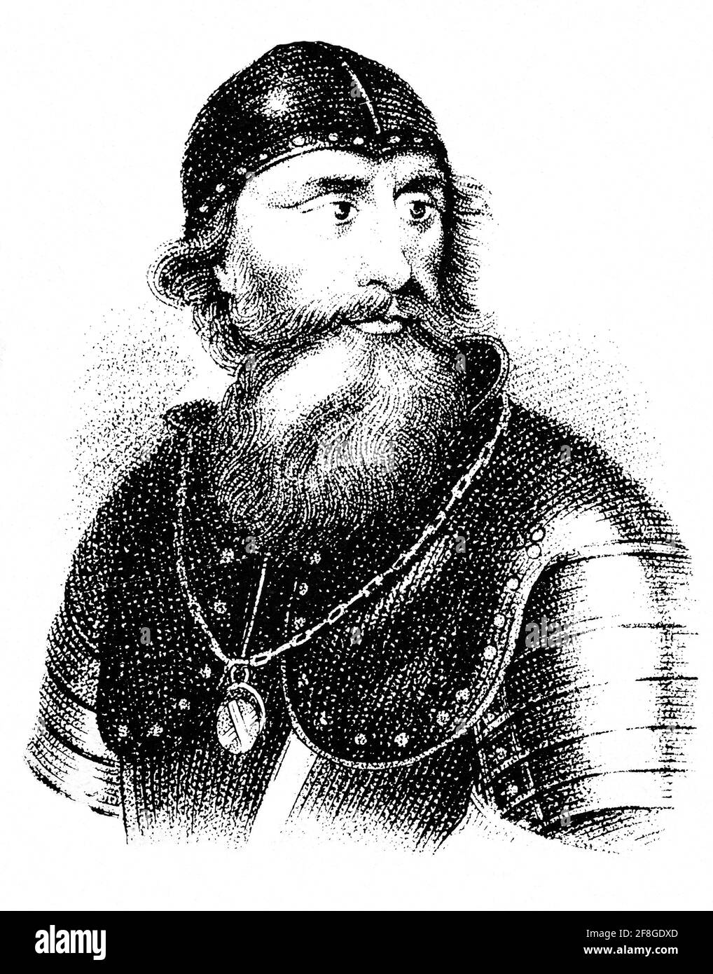 Un portrait de Robert I 1274-1329), connu sous le nom de Robert le Bruce fut roi des Écossais de 1306 à sa mort en 1329. Robert était l'un des guerriers les plus célèbres de sa génération et a finalement dirigé l'Écosse pendant la première Guerre d'indépendance écossaise contre l'Angleterre. Il a combattu avec succès pendant son règne pour regagner la place de l'Écosse en tant que pays indépendant et est maintenant vénéré en Écosse en tant que héros national. Banque D'Images
