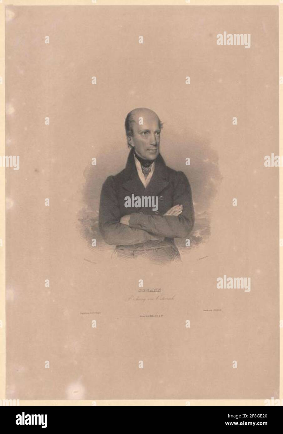 Johann, Archiduke d'Autriche Rapporteur pour avis: Kriehuber, Josef (1800) Lithographie: Fischer, Leopold (1813) Imprimeur: Höfelf, Johannverlag: Artaria and Compagnie dating: 1820/1840 éditeur: Vienne Banque D'Images