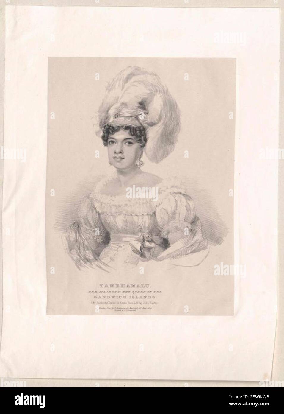 Tamehamalu, Reine d'Hawaï. Banque D'Images