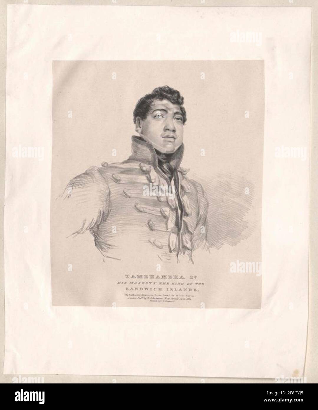 Kamehameha II., roi d'Hawaï. Banque D'Images