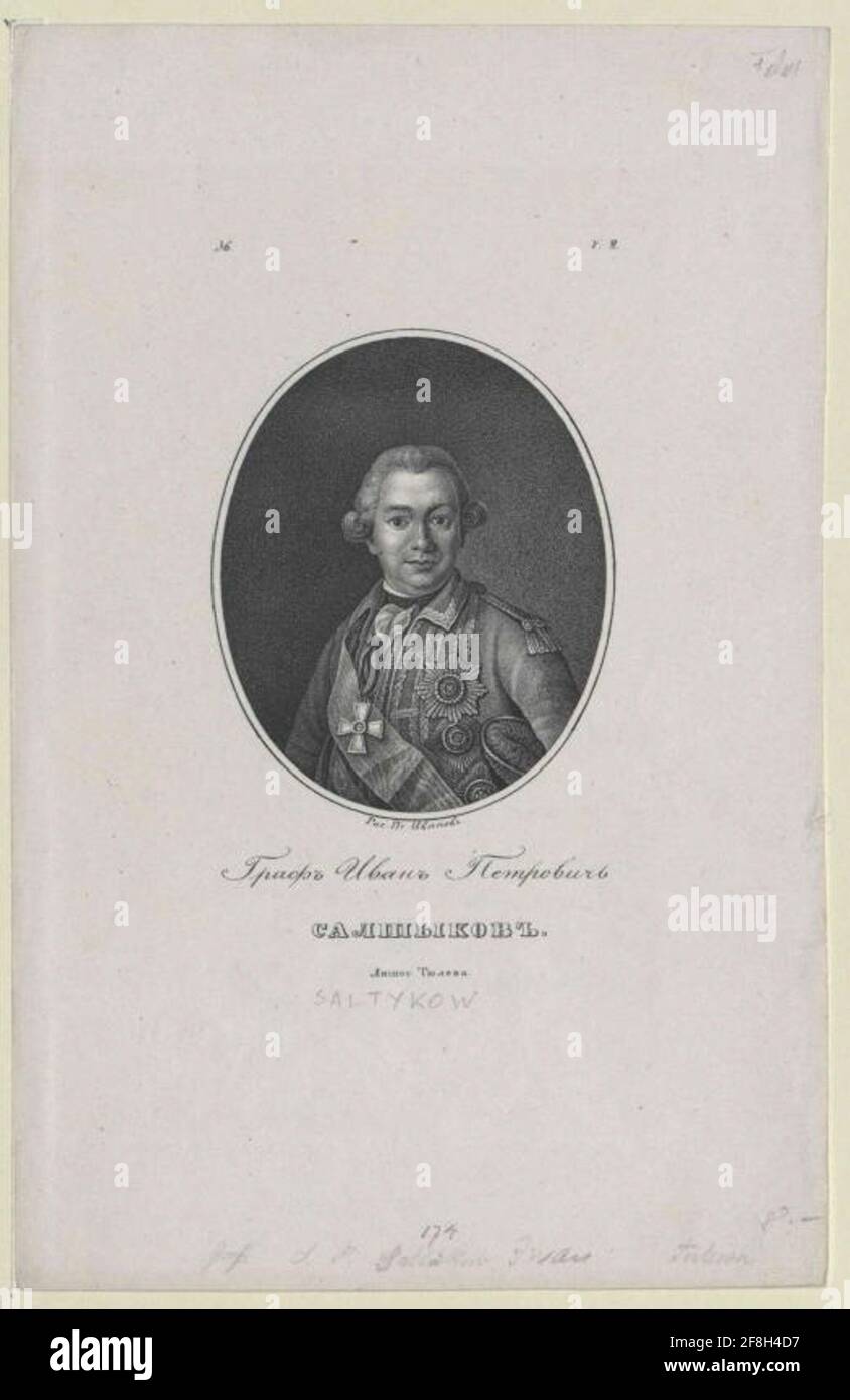 Saltykow, Ivan Petrovich Graf. Banque D'Images