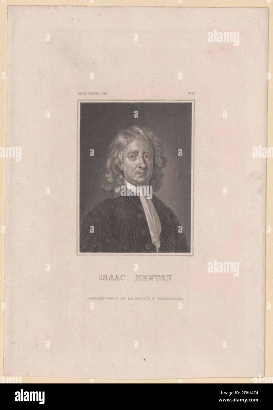 Newton, Isaac Éditeur: Institut bibliographique de l'Institut: Hildburghausen Banque D'Images