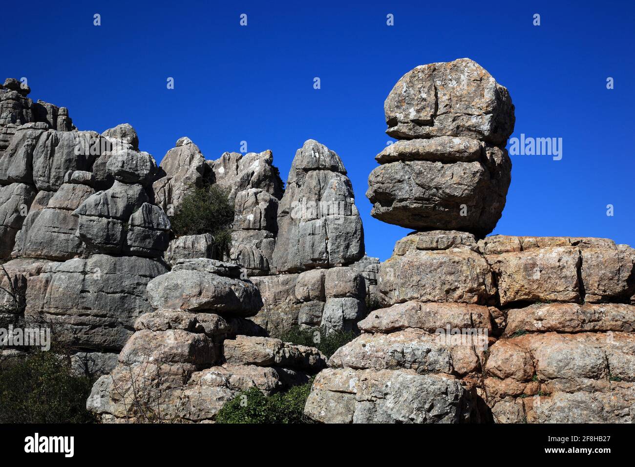 El Torcal, Paraje Natural Torcal de Antequera, El Torcal de Antequera est une réserve naturelle de la Sierra del Torcal, Andalousie, Províz Banque D'Images