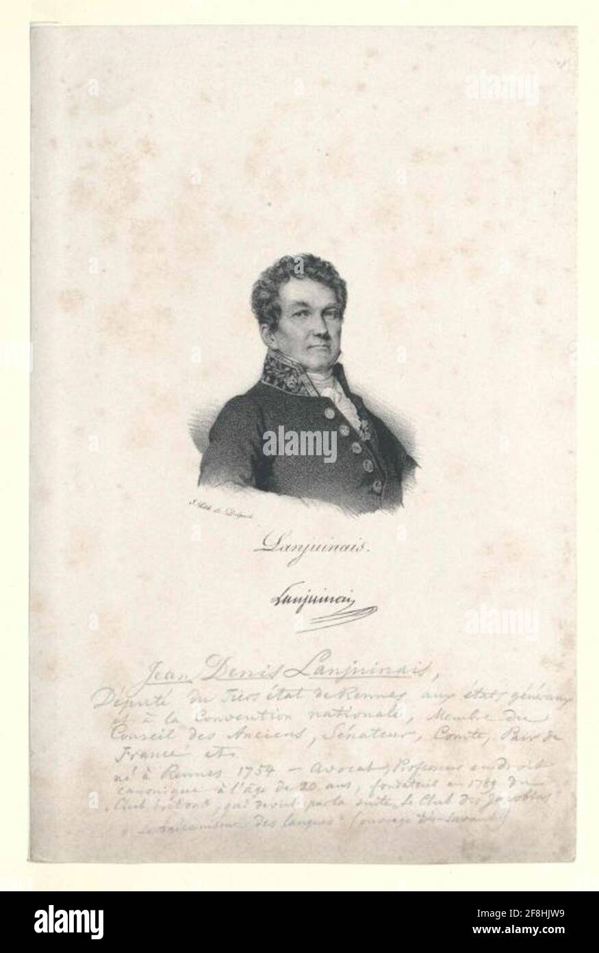 Lanjuinais, Jean-Denis Comte. Banque D'Images