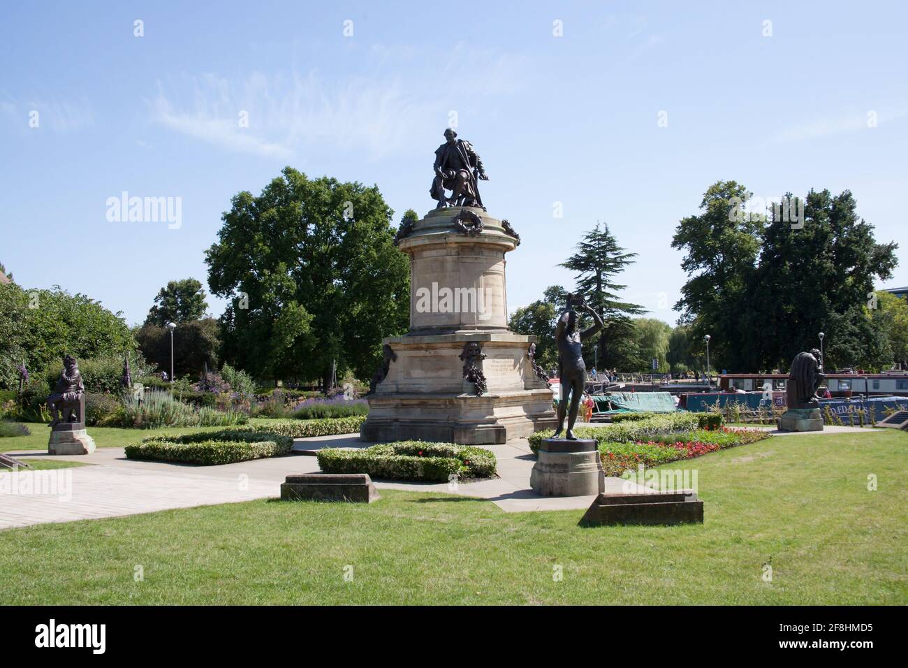 Le William Shakespeare Memorial par Lord Ronald Gower aux jardins Bancroft à Stratford-upon-Avon, Warwickshire, Royaume-Uni. Pris le 22 juin 2020 Banque D'Images