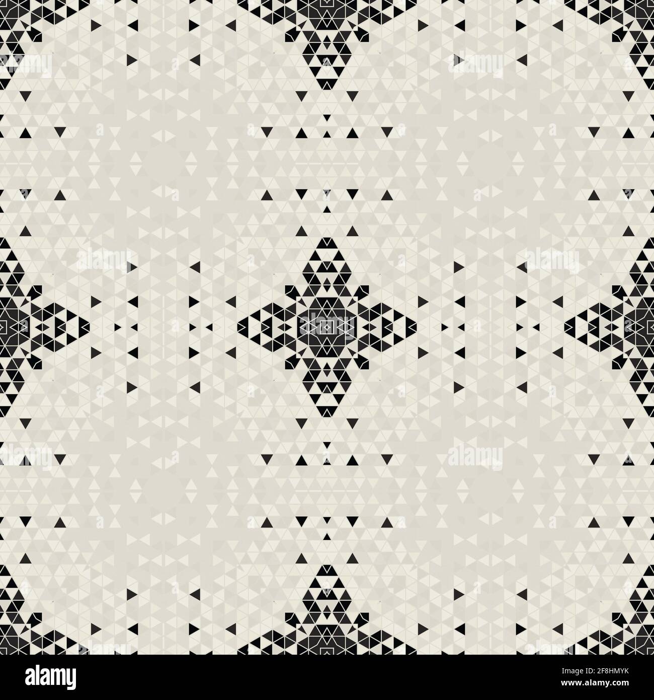 Arrière-plan géométrique simple et moderne avec formes en triangles - noir, blanc. Motif abstrait et élégant pour l'impression Banque D'Images