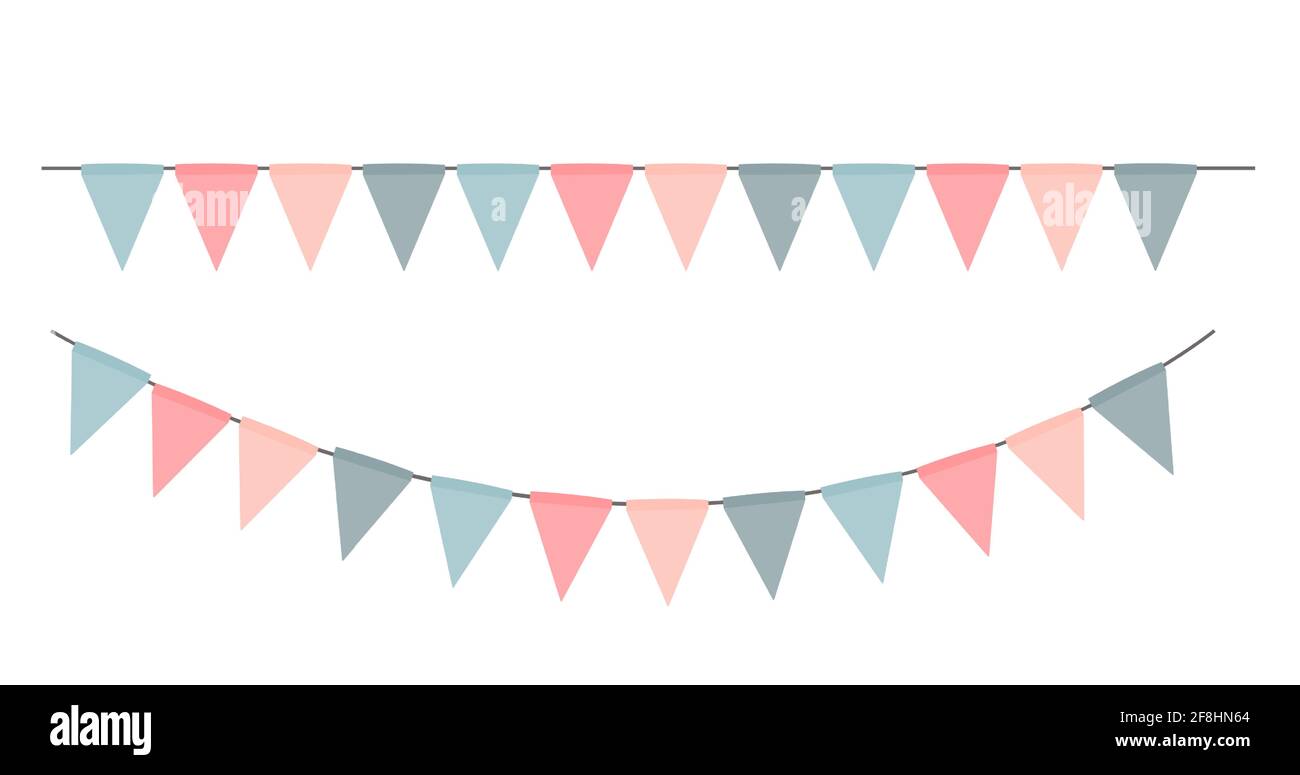 Guirlande drapeau de fête isolée sur fond blanc. Illustration vectorielle EPS10 Illustration de Vecteur