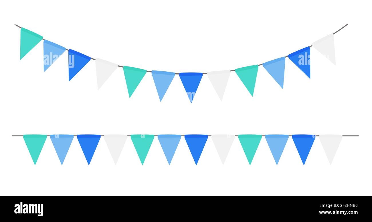 Guirlande drapeau de fête isolée sur fond blanc. Illustration vectorielle EPS10 Illustration de Vecteur