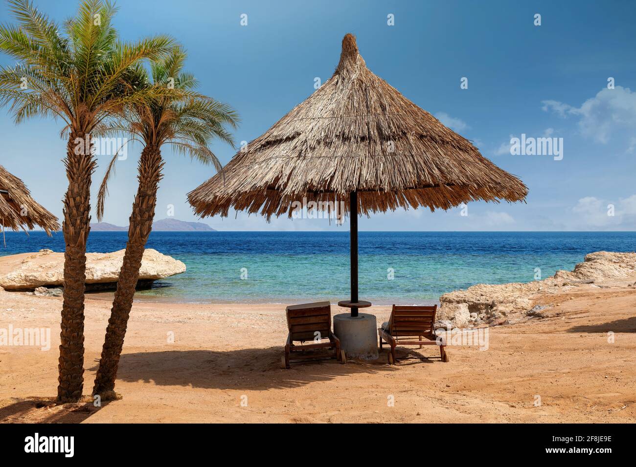 Plage de corail tropical dans la mer Rouge, Egypte Banque D'Images