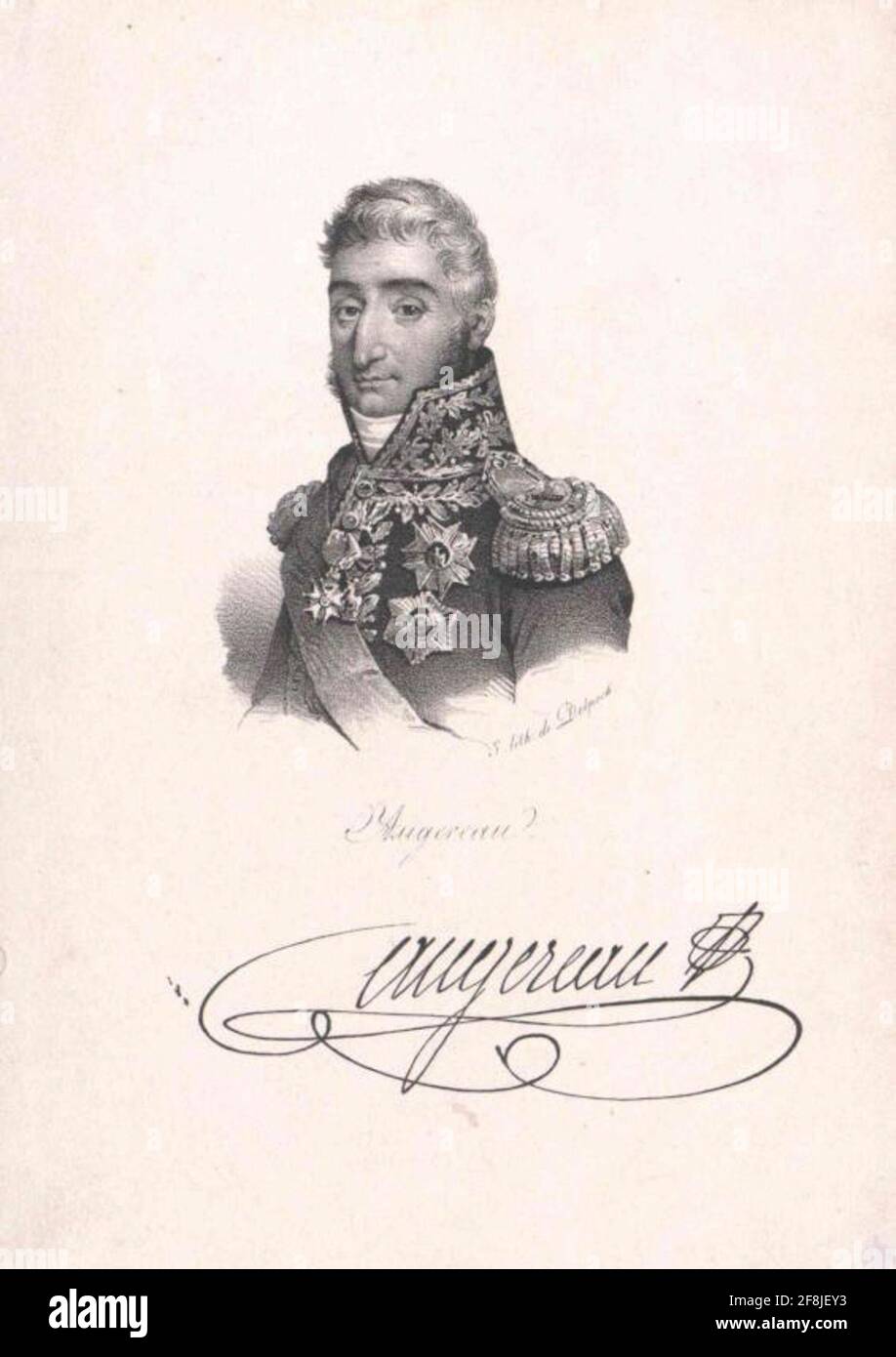 AUGEREAU, Duc de Castiglione, Pierre François Charles Lithographie : Delpech, François Séraphin Banque D'Images