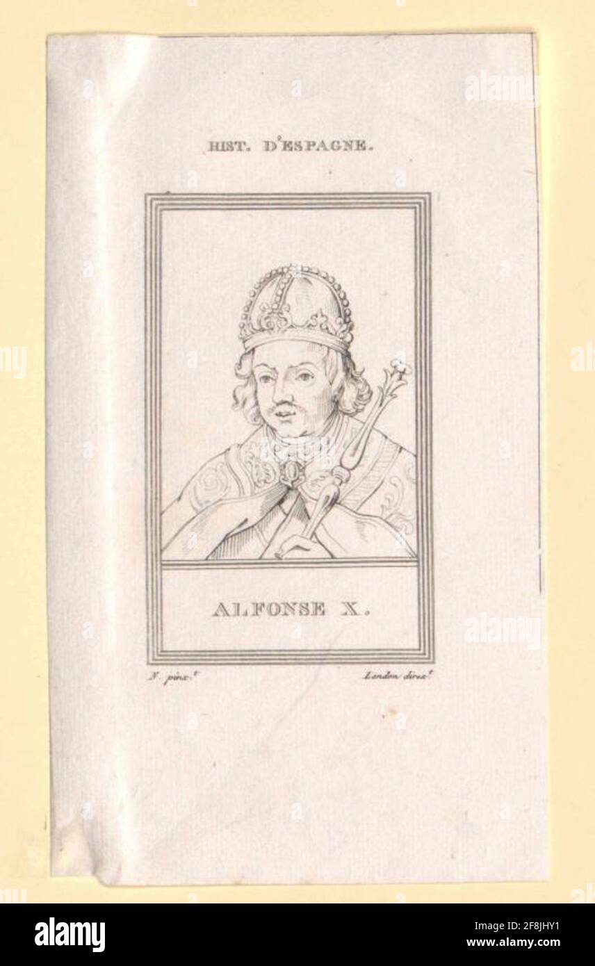 Alfons X. le chemin, roi de Castille et León. Banque D'Images