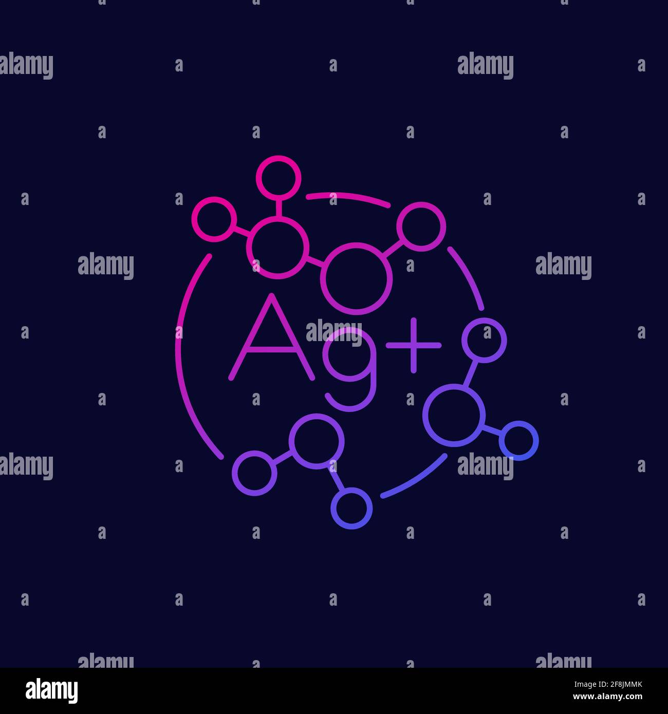 Icône d'ions argent, conception linéaire Illustration de Vecteur