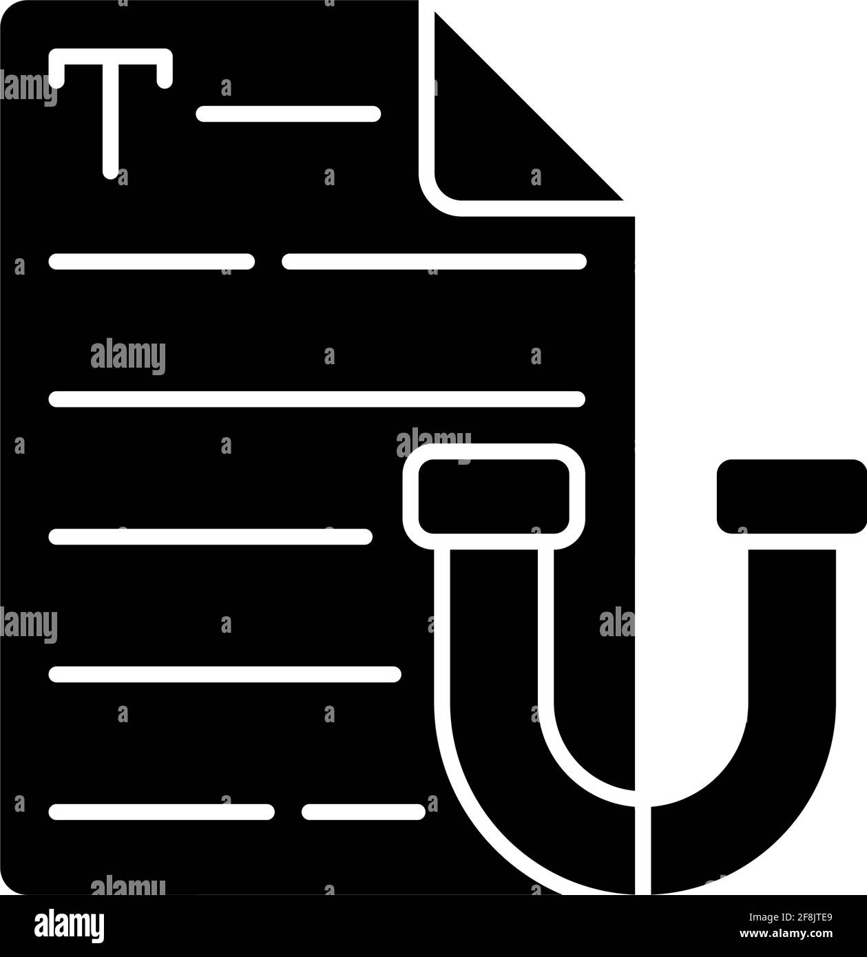 Icône de glyphe noir de texte attrayant Illustration de Vecteur