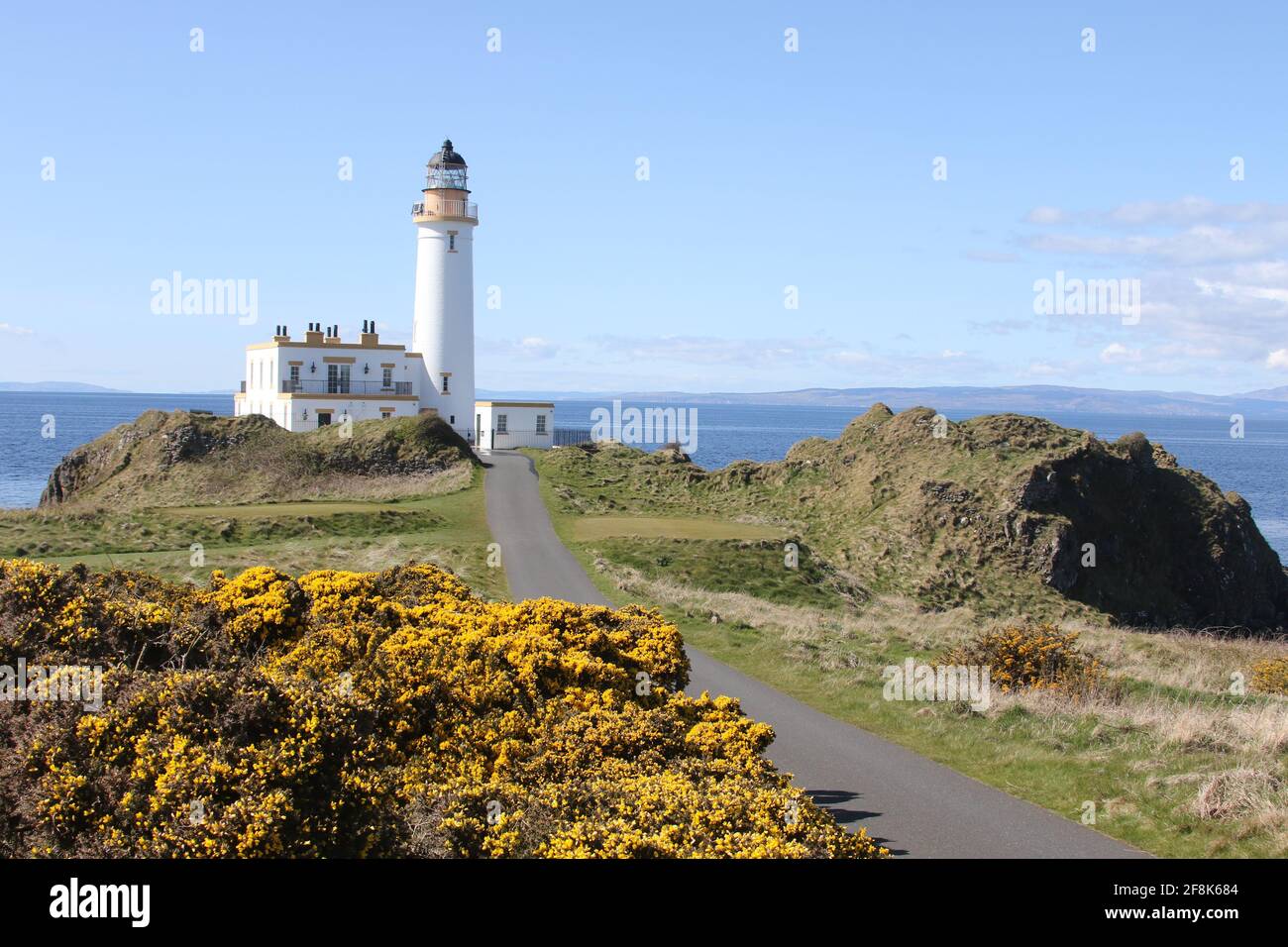 Ecosse, phare d'Ayrshire Turnberry. 12 avril 2021.le phare emblématique du parcours de golf Turnberry avec vue imprenable sur le Firth of Clyde Banque D'Images