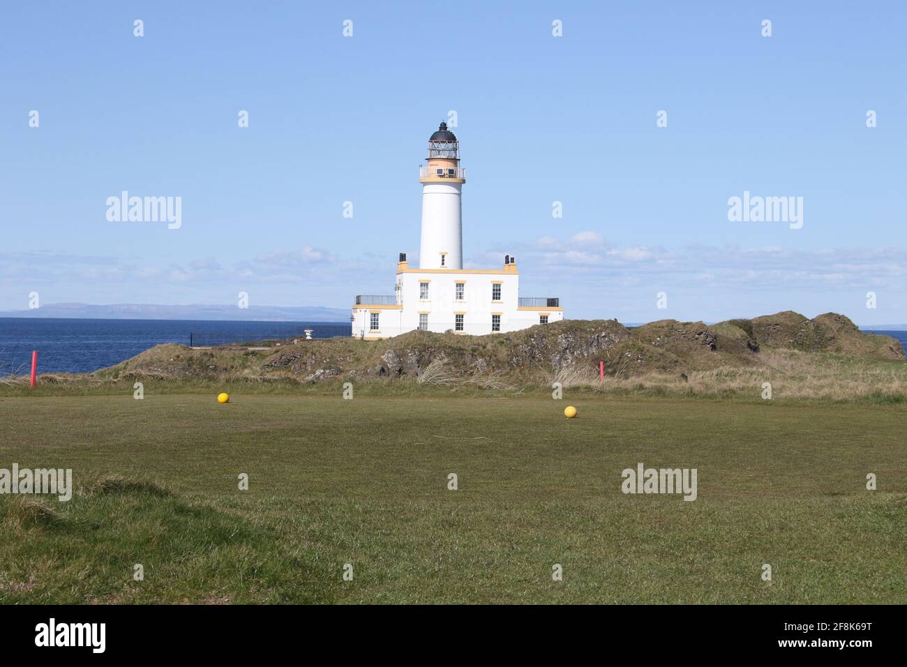 Ecosse, phare d'Ayrshire Turnberry. 12 avril 2021.le phare emblématique du parcours de golf Turnberry avec vue imprenable sur le Firth of Clyde Banque D'Images